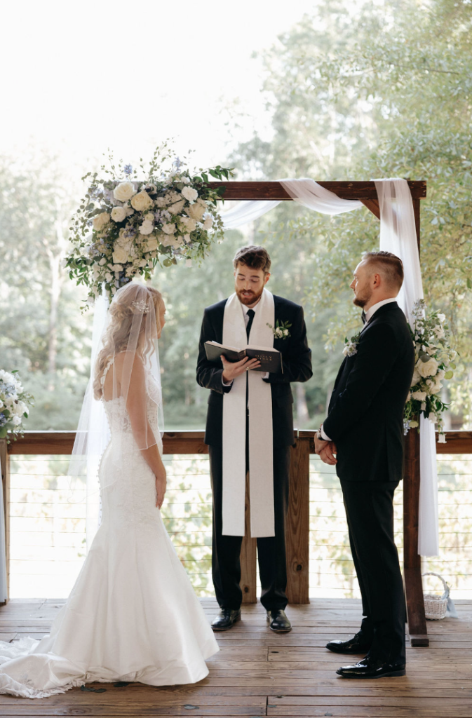 wedding ceremony at Koury Farms